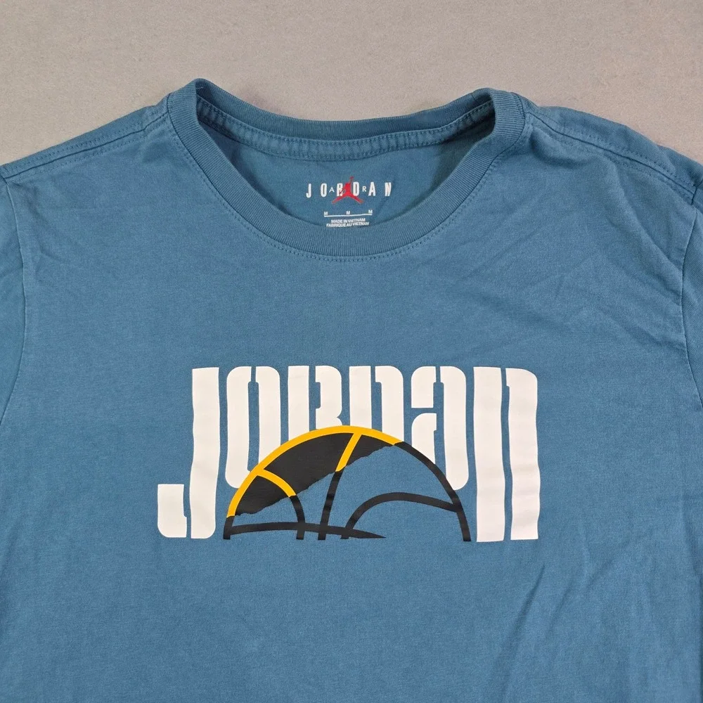 Jordan DNA Long Sleeve T-Shirt Mens Medium Blue Graphic Jumpman Basketball‎ Tee